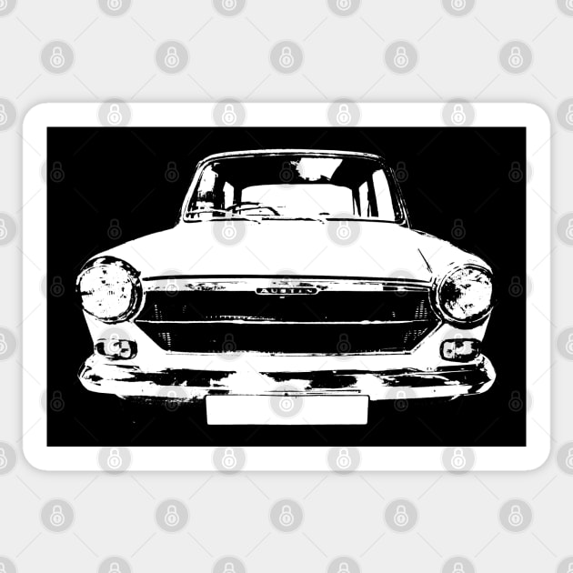 Austin 1100 1960s classic car monoblock white Sticker by soitwouldseem